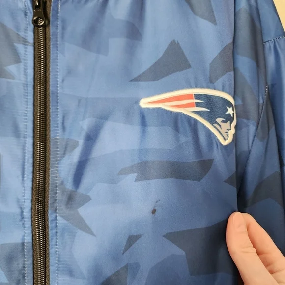 NFL TEAM x PATRIOTS windbreaker‎ logo jacket in blue full zip size 2XL - Picture 5 of 10